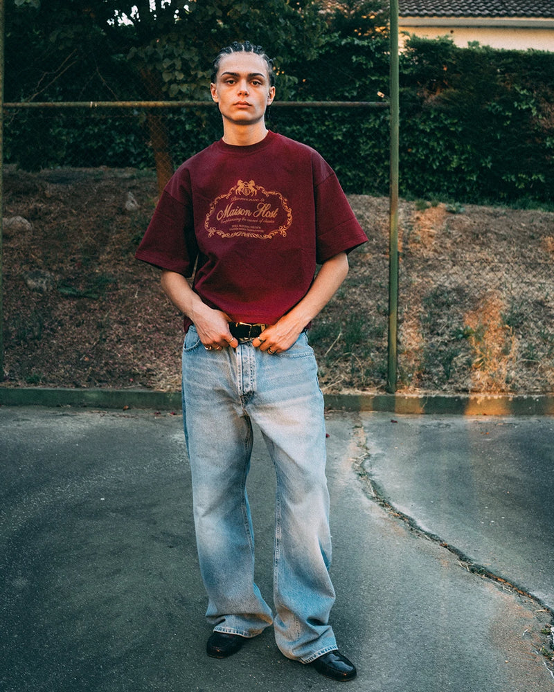 BIENVENUE BURGUNDY TEE