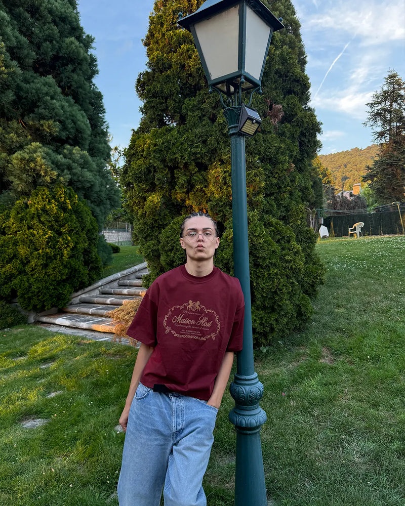 BIENVENUE BURGUNDY TEE