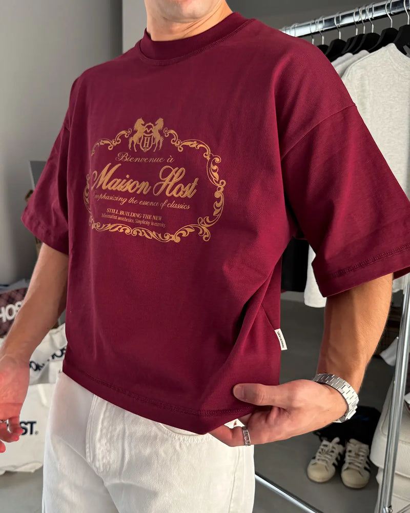 BIENVENUE BURGUNDY TEE