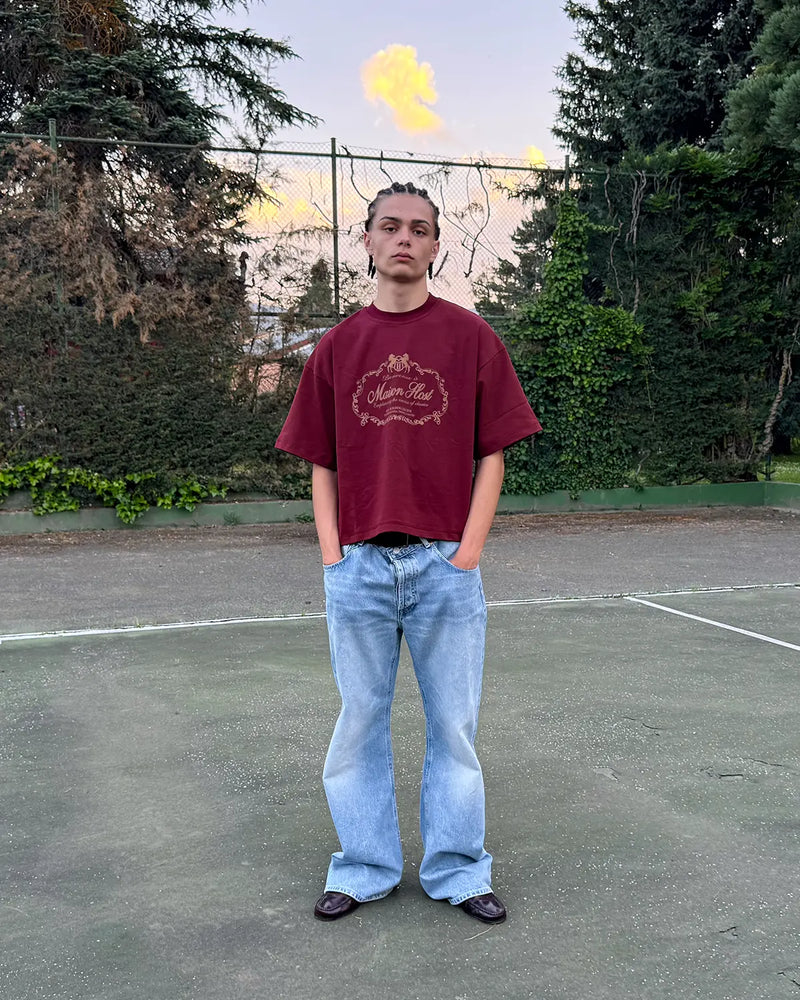 BIENVENUE BURGUNDY TEE