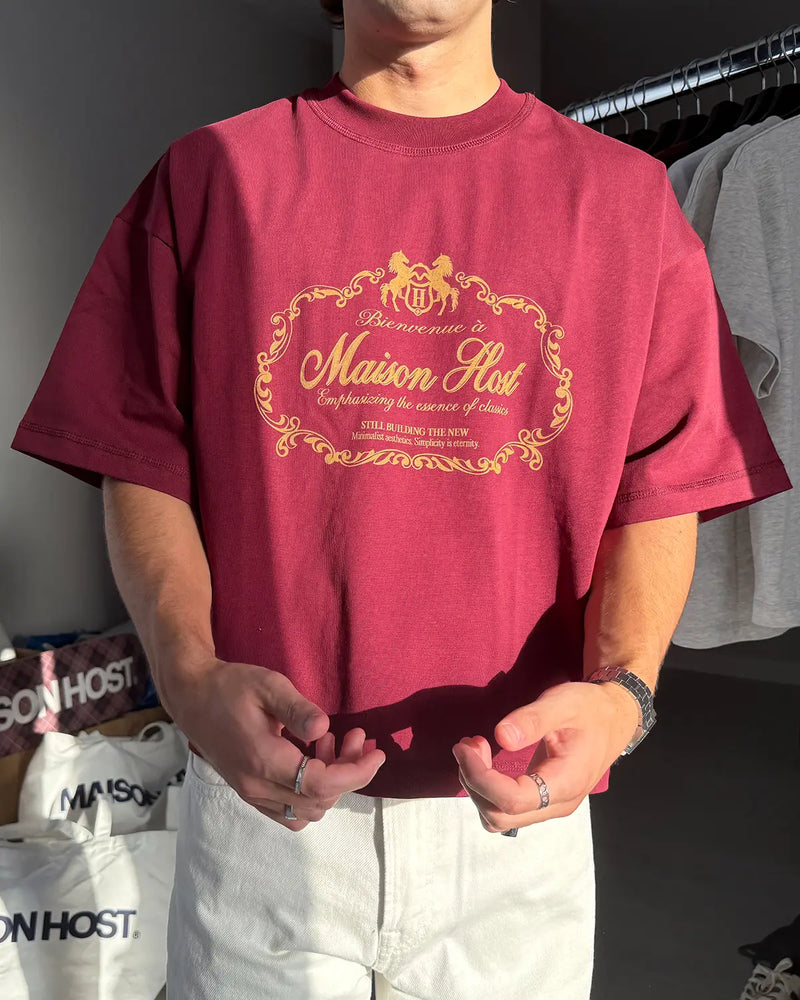 BIENVENUE BURGUNDY TEE