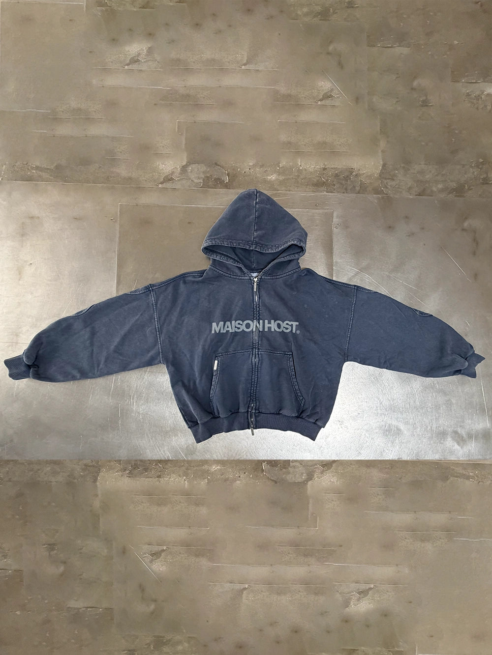 ERODE WAVE ZIPPED HOODIE NAVY