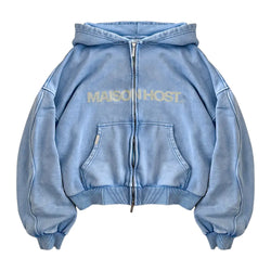 ERODE WAVE ZIPPED HOODIE SKY BLUE