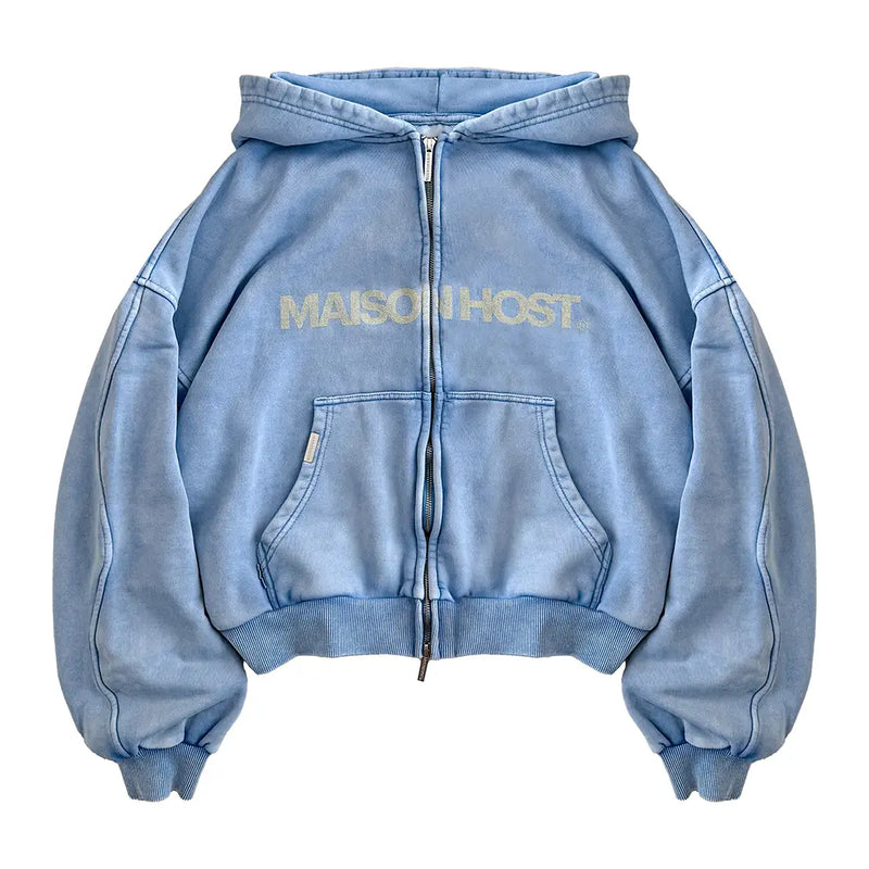 ERODE WAVE ZIPPED HOODIE SKY BLUE