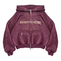 ERODE WAVE ZIPPED HOODIE BURGUNDY
