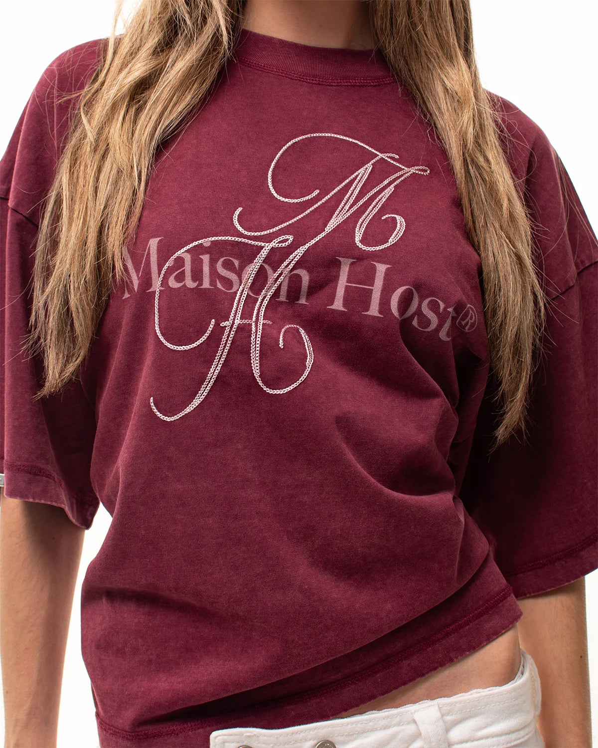 NEEDLE BURGUNDY TEE