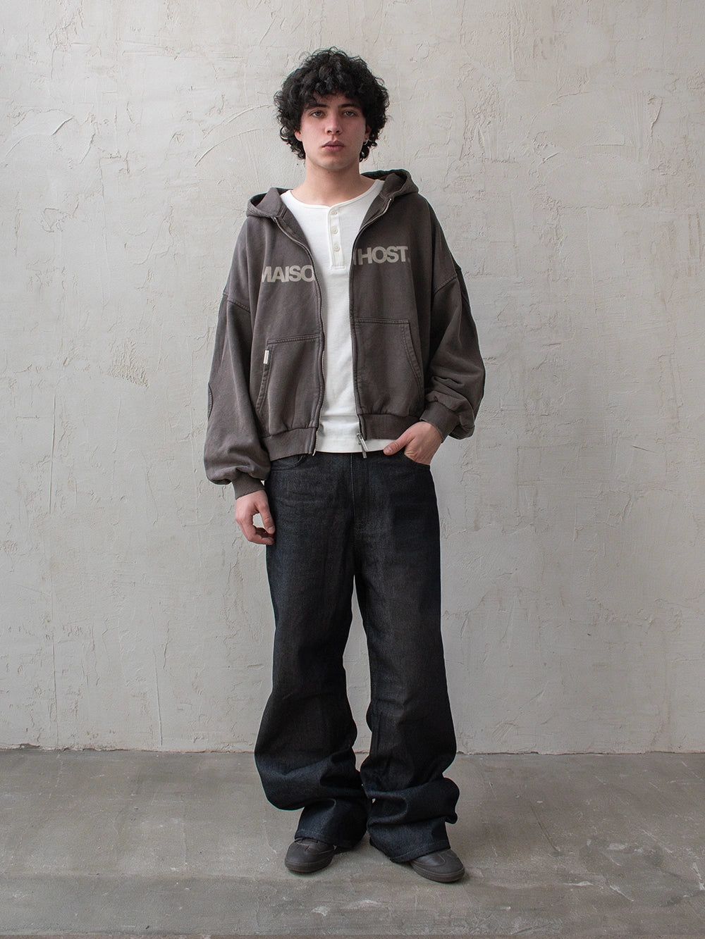 ERODE WAVE ZIPPED HOODIE CHOCOLATE