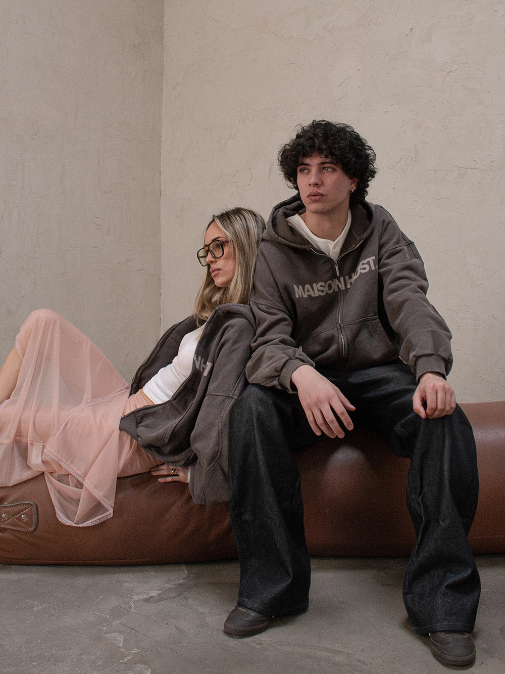 ERODE WAVE ZIPPED HOODIE CHOCOLATE