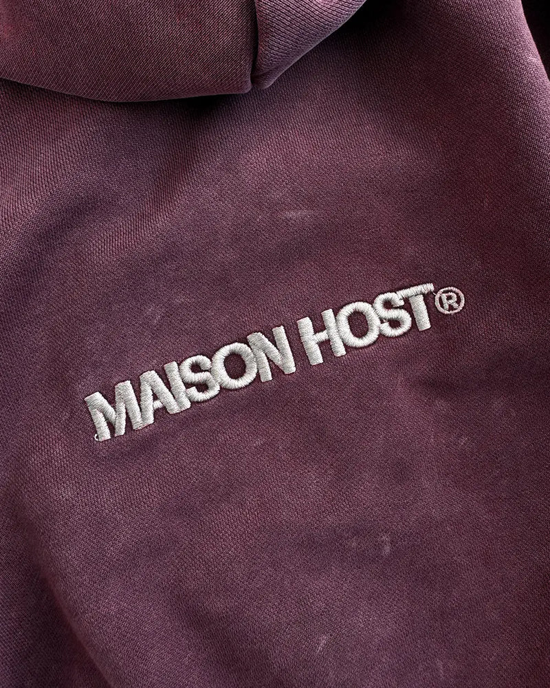 ERODE WAVE ZIPPED HOODIE BURGUNDY