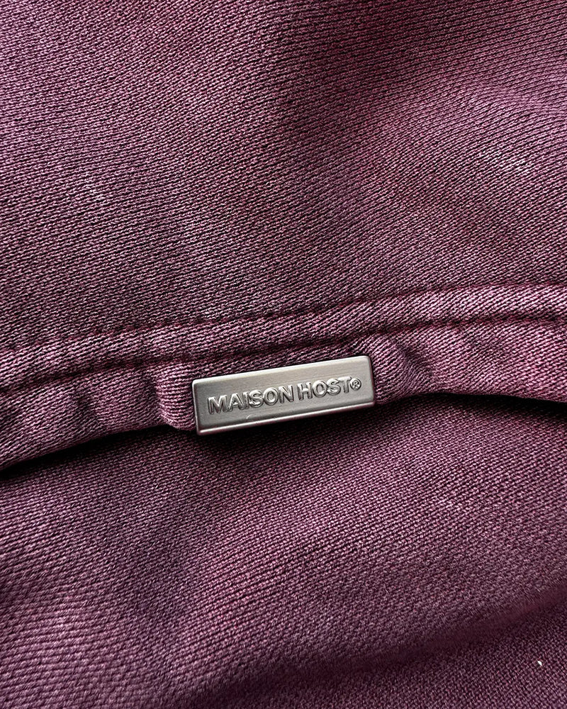 ERODE WAVE ZIPPED HOODIE BURGUNDY