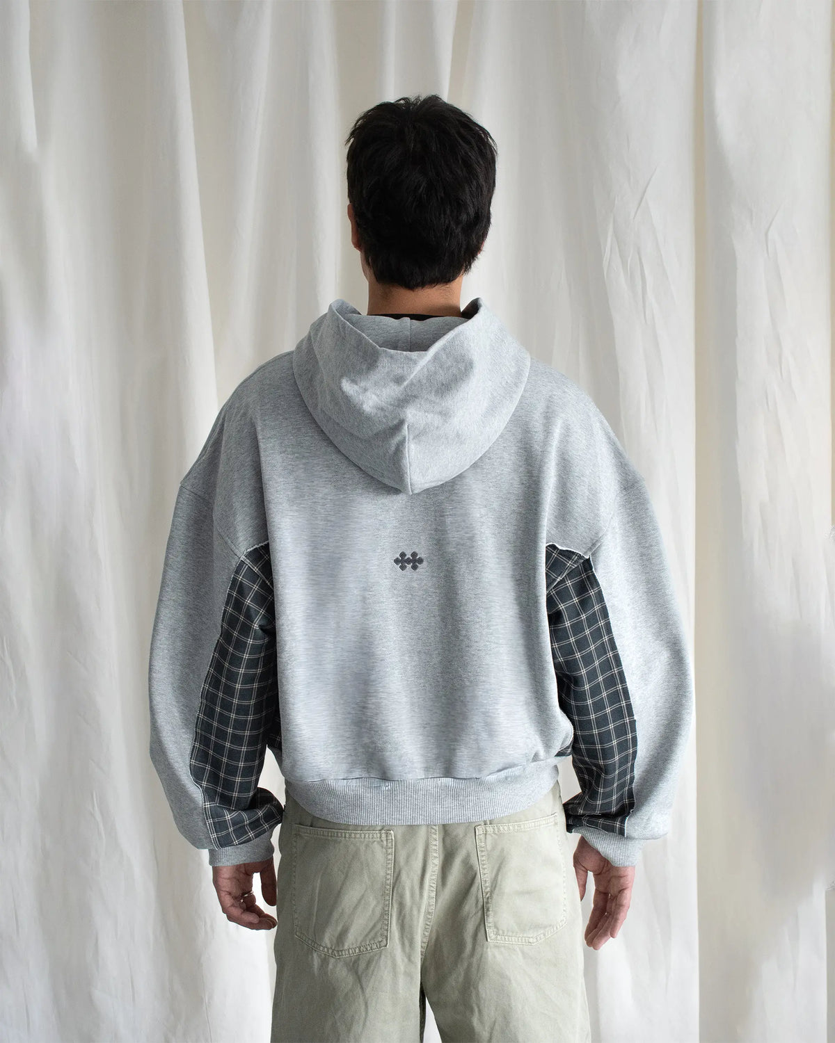 CHECKED ZIPPED HOODIE