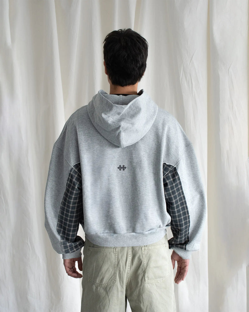 CHECKED ZIPPED HOODIE