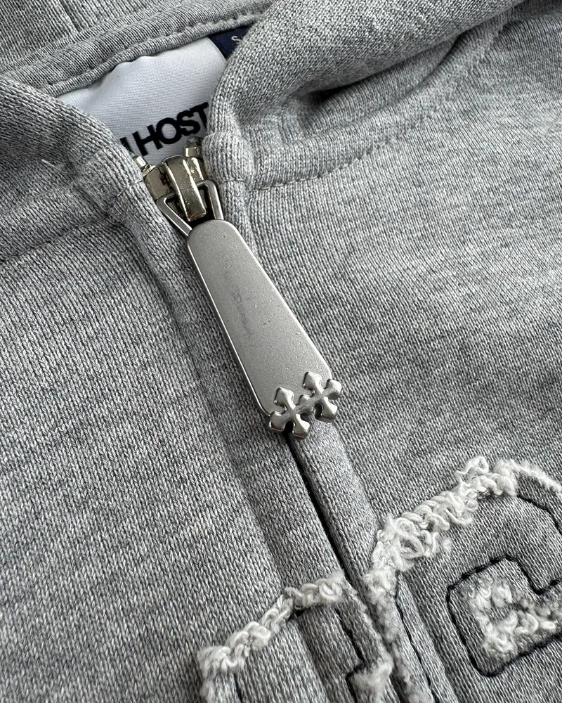 CHECKED ZIPPED HOODIE