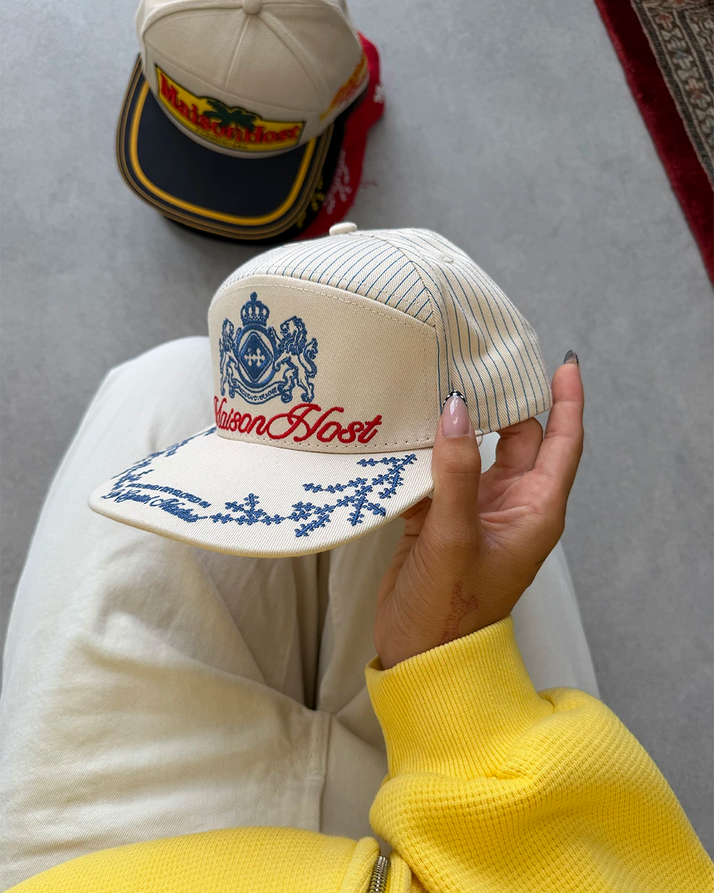 CREST STRIPED CAP