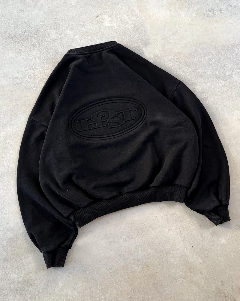 EMBOSS METAL LOGO CREWNECK BLACK