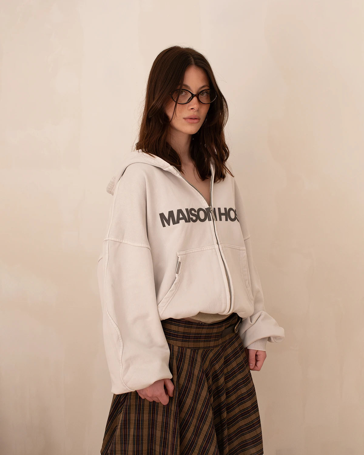 SUDADERA CON CAPUCHA CON CREMALLERA ERODE WAVE OREO