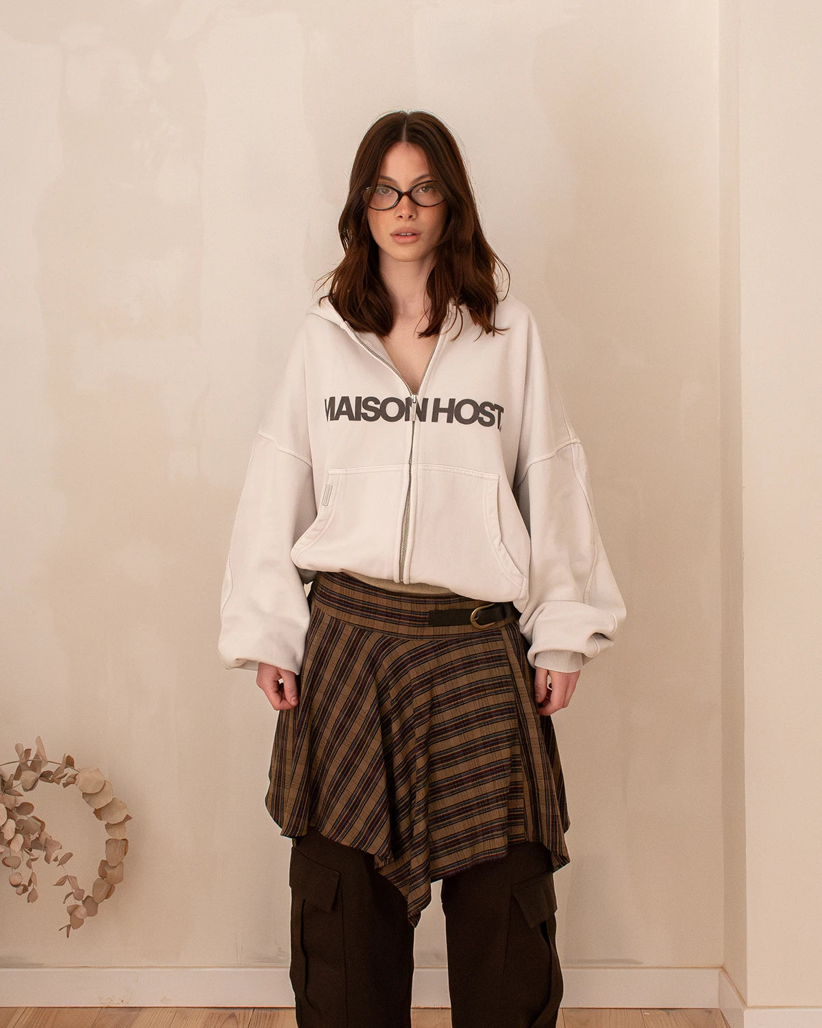 SUDADERA CON CAPUCHA CON CREMALLERA ERODE WAVE OREO