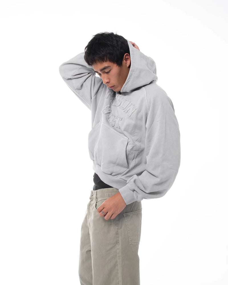 APPLIQUÉ DYED HOODIE GREY