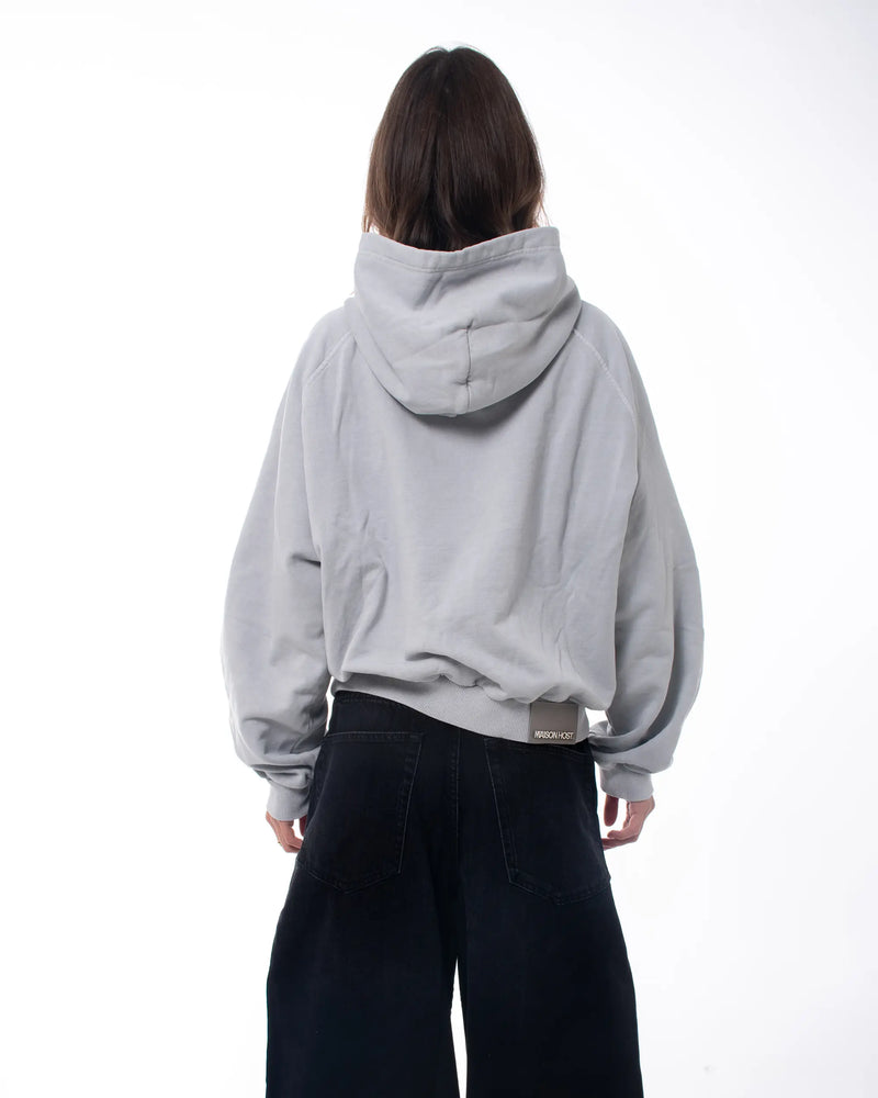 APPLIQUÉ DYED HOODIE GREY