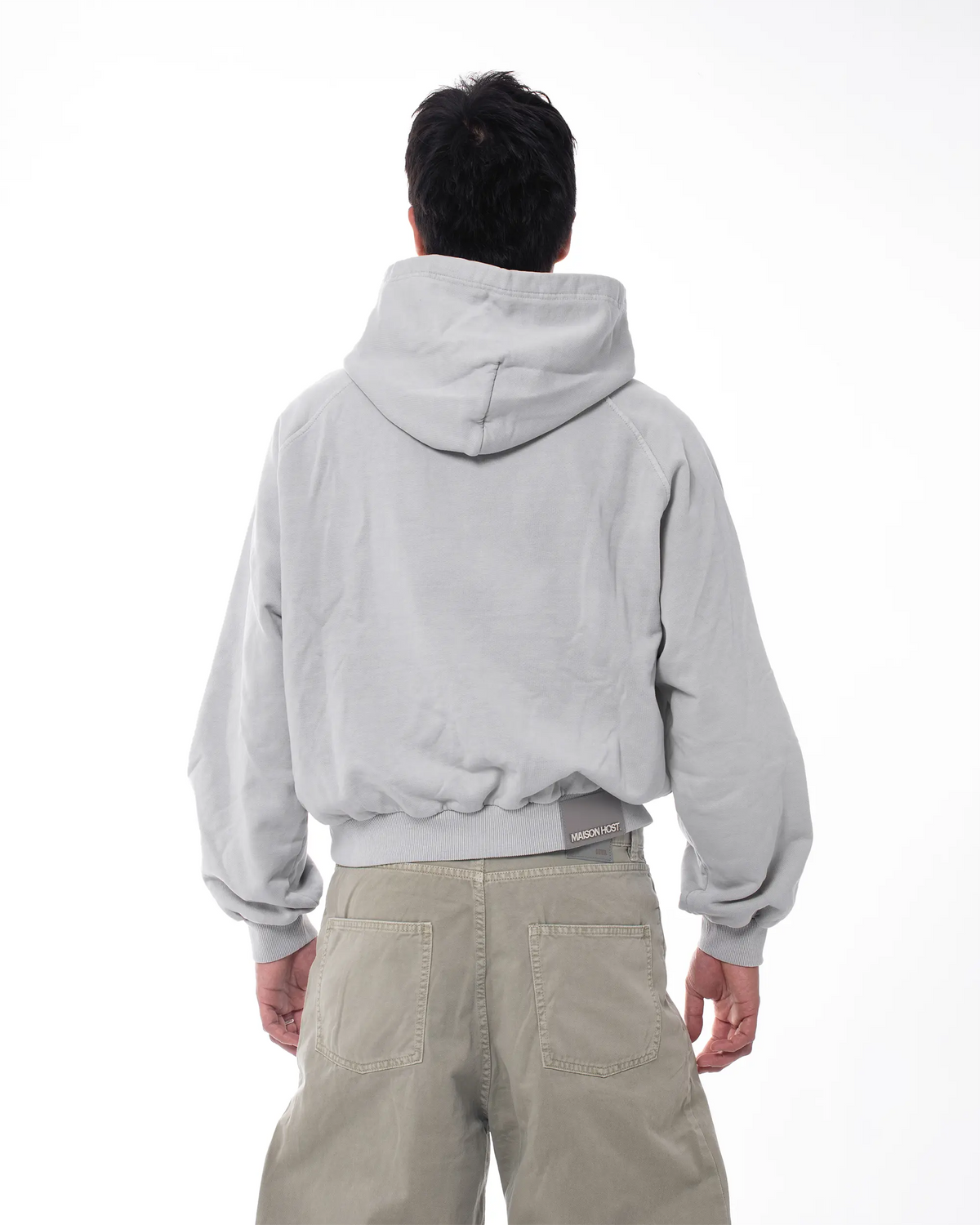 APPLIQUÉ DYED HOODIE GREY