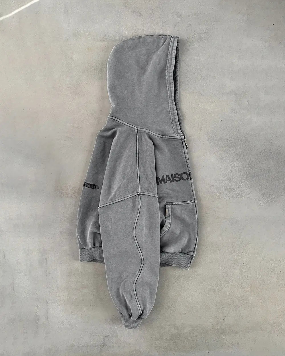 ERODE WAVE ZIPPED HOODIE GREY