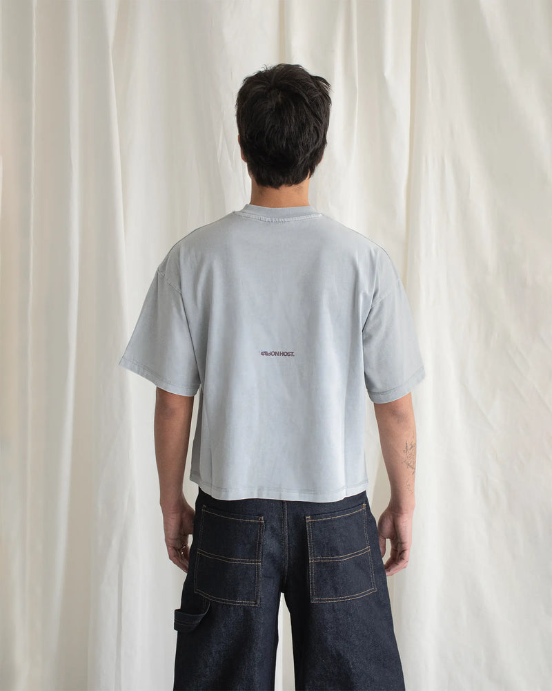 APPLIQUÉ DYED GREY TEE