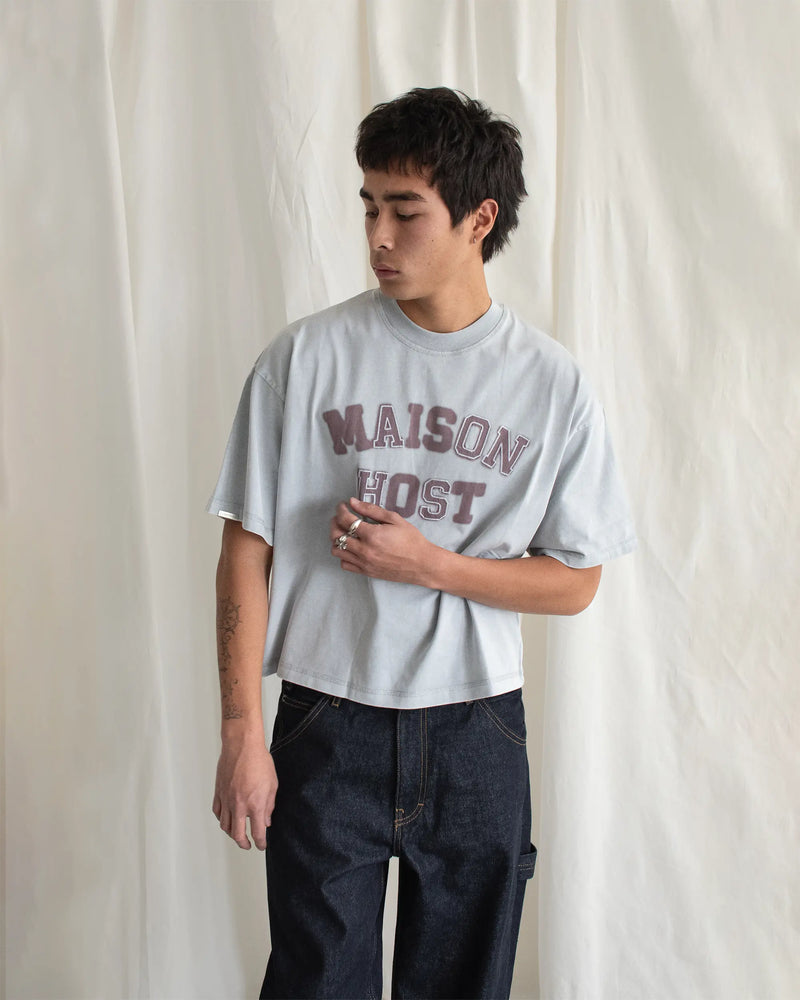 APPLIQUÉ DYED GREY TEE