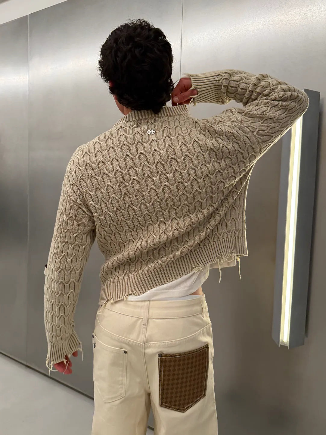 HERRINGBONE BEIGE KNIT