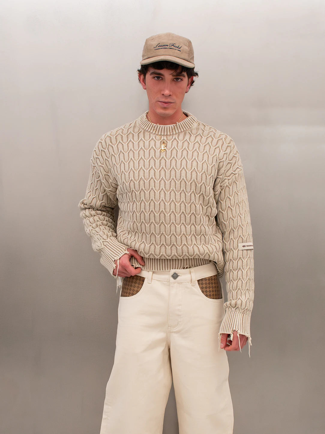 HERRINGBONE BEIGE KNIT