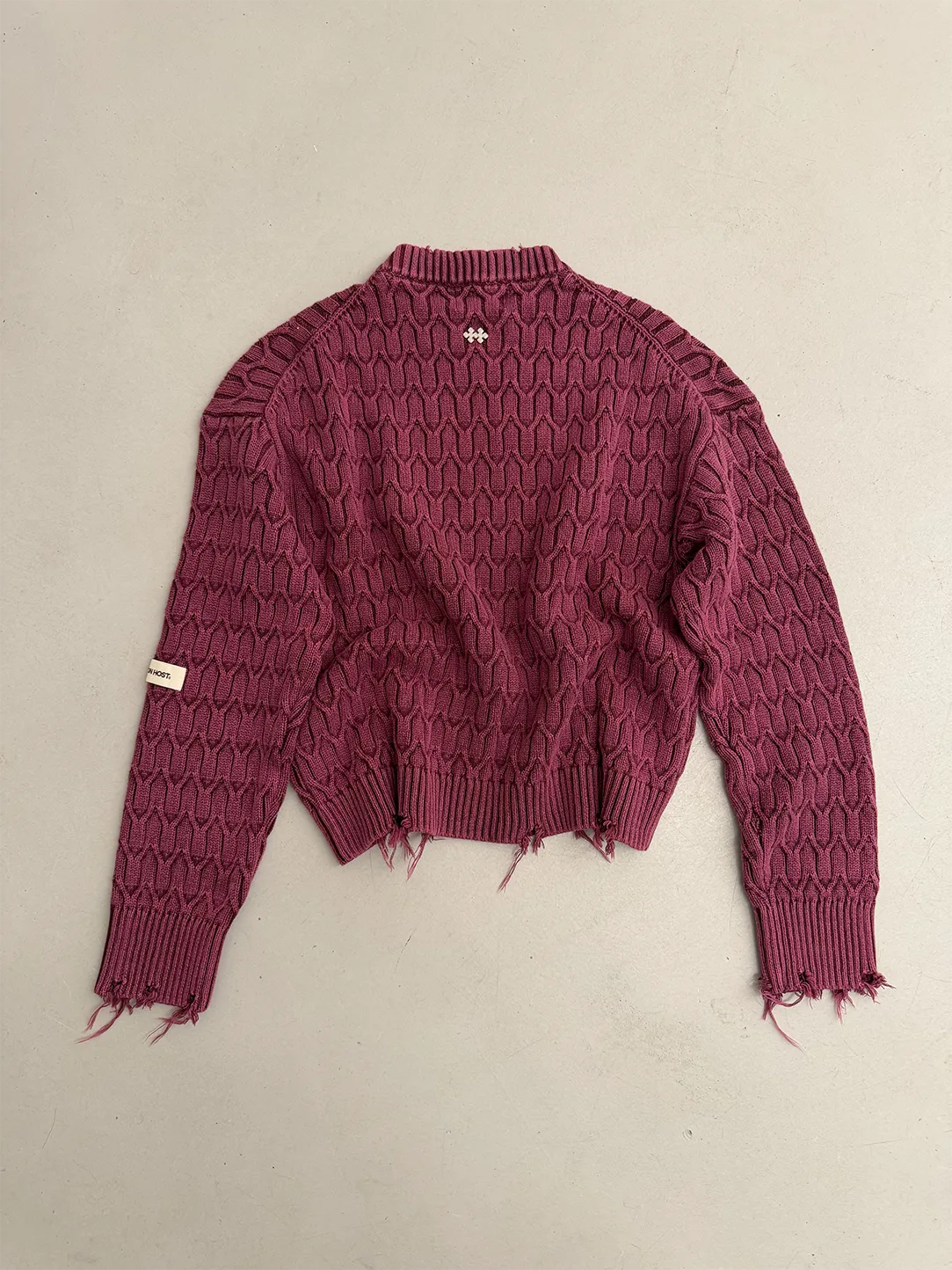 HERRINGBONE BURGUNDY KNIT