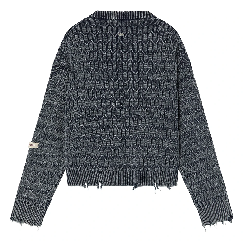 HERRINGBONE BLUE KNIT