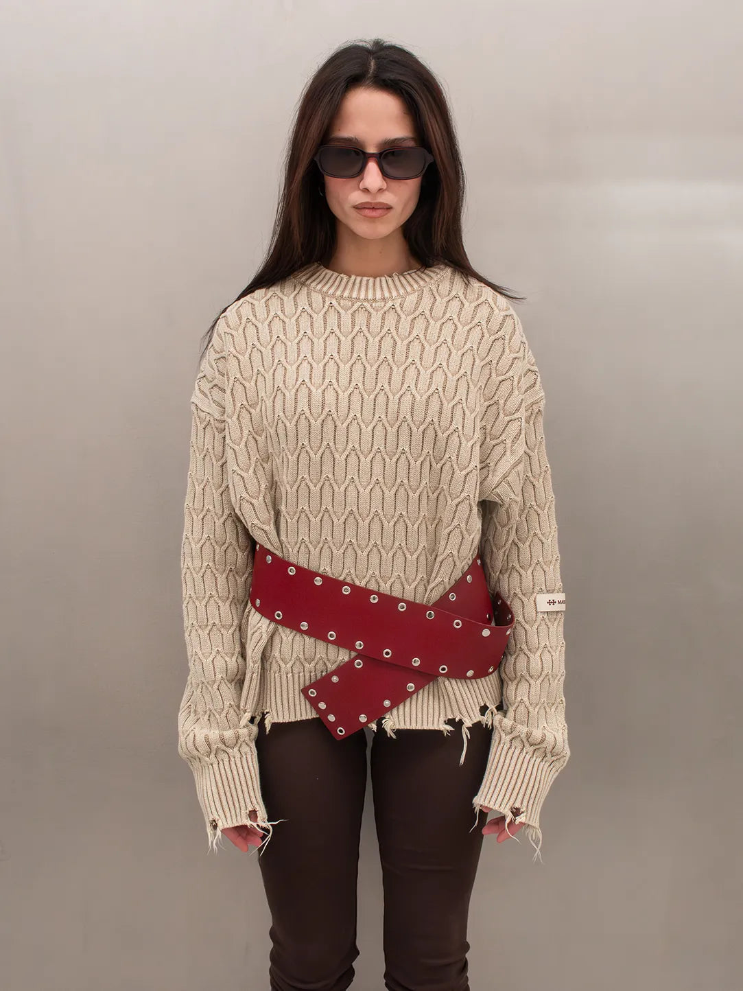 HERRINGBONE BEIGE KNIT