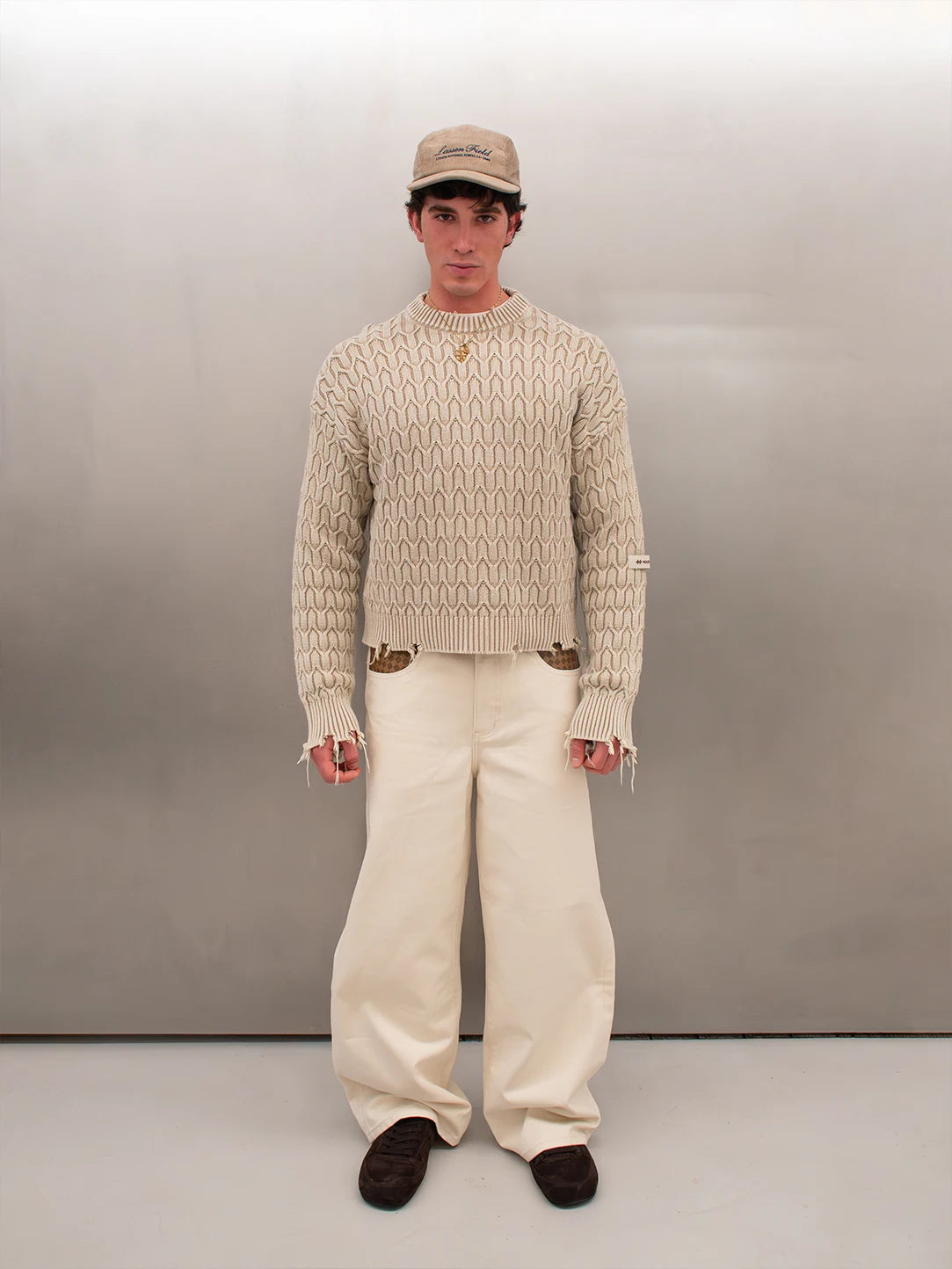HERRINGBONE BEIGE KNIT