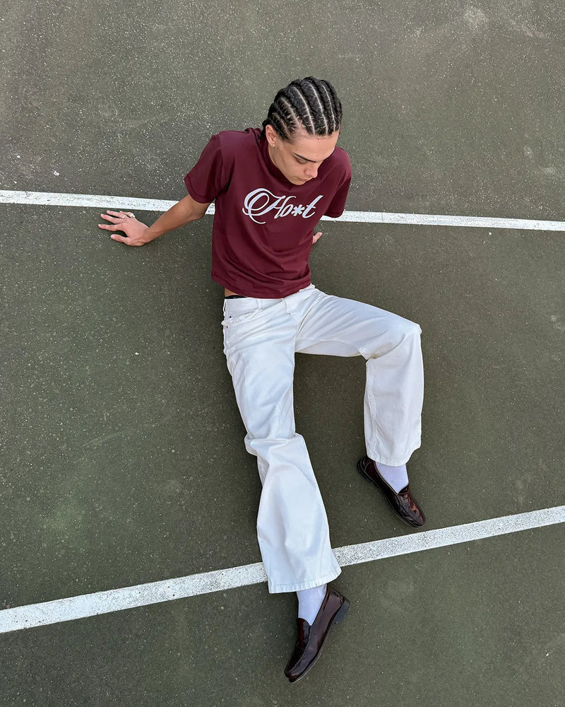 HO*T BURGUNDY SLIM TEE
