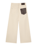 ECRU LEATHER POCKET JEANS
