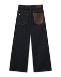 RAW LEATHER POCKET JEANS