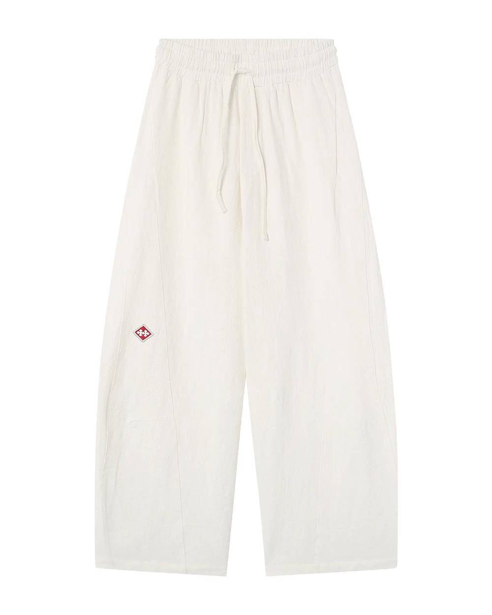 LINEN PATCH WHITE PANTS