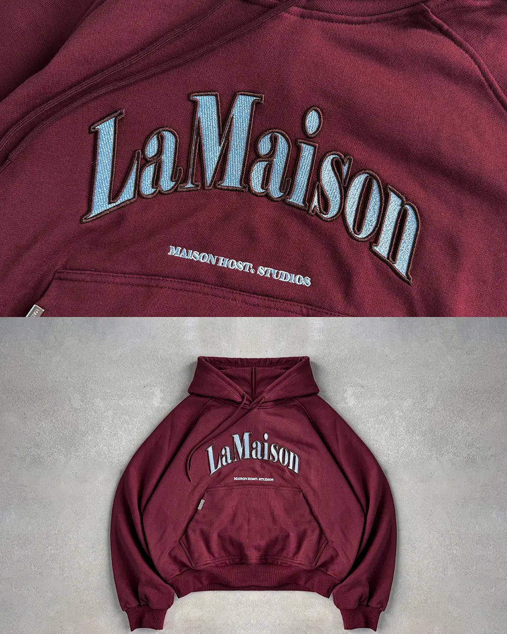 LAMAISON BURGUNDY HOODIE 2.0