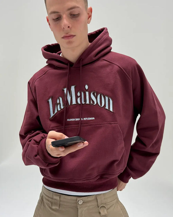 LAMAISON BURGUNDY HOODIE 2.0