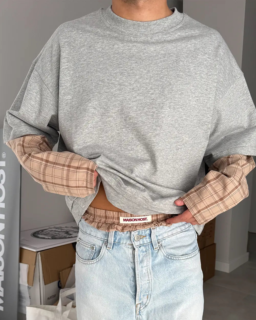 s*u様 house on the hill L/S Tee (Checker) house on the hill L/S Tee Checker 100 【公式通販】