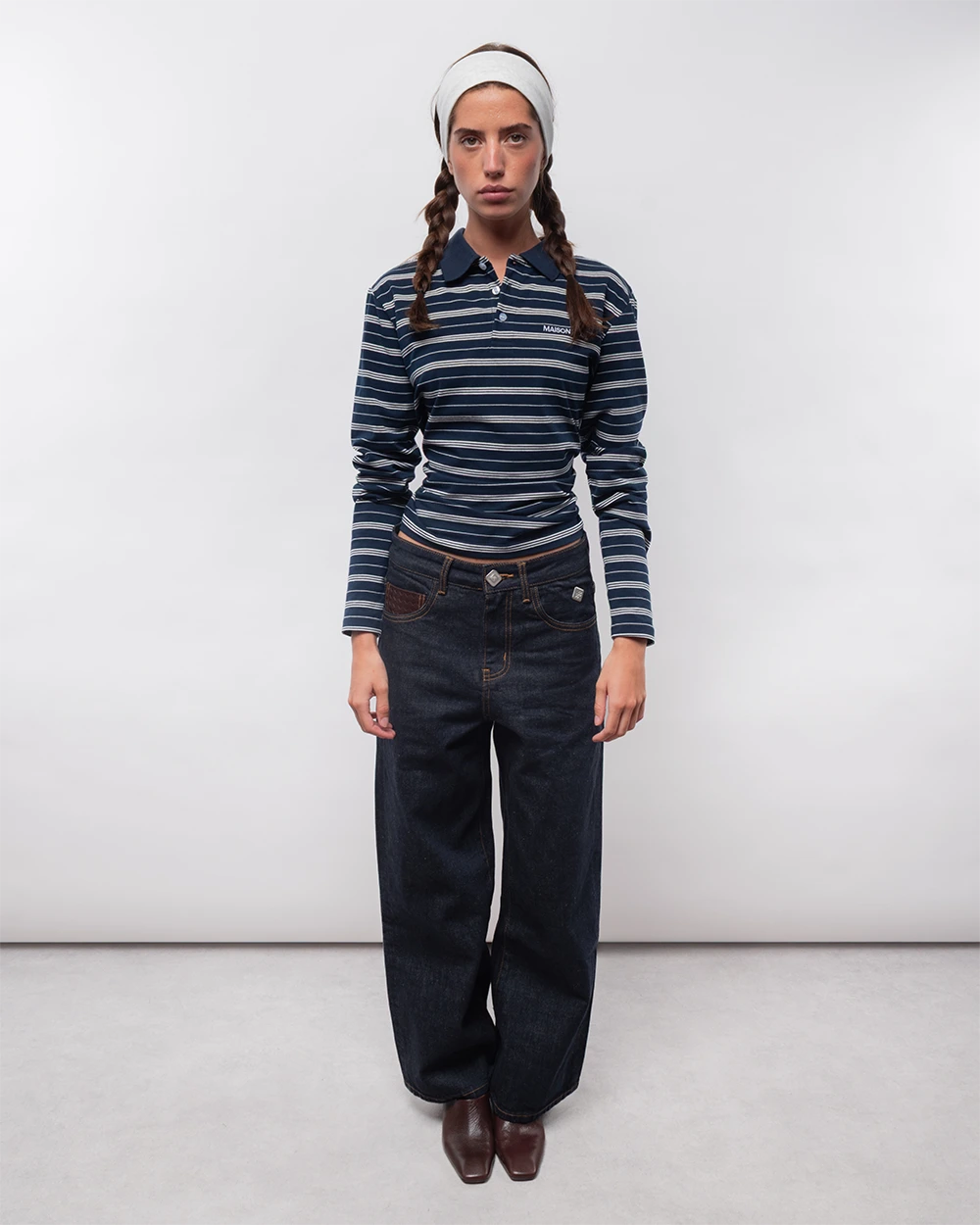 RAW LEATHER POCKET JEANS