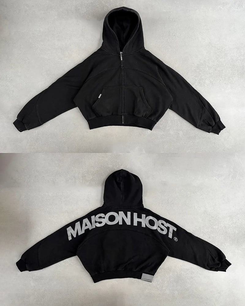 PANELS ZIPPED HOODIE