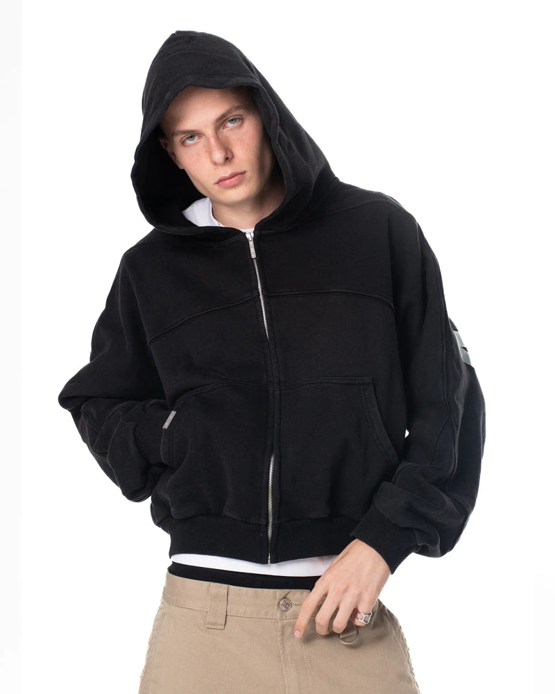 PANELS ZIPPED HOODIE