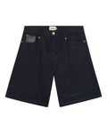 RAW DENIM PLEATED SHORTS