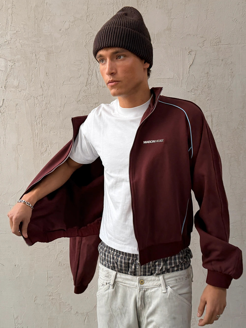 CAZADORA REVERSIBLE BURDEOS