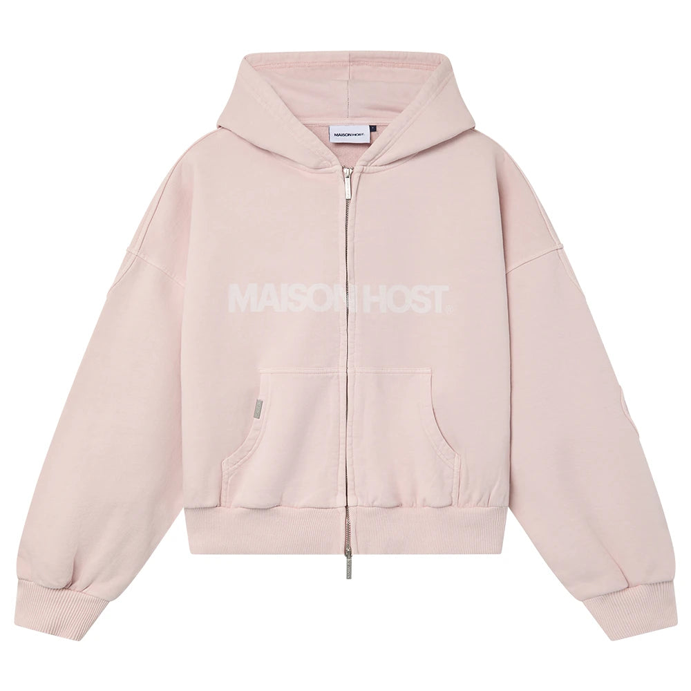 SUDADERA CON CAPUCHA CON CREMALLERA ERODE WAVE ROSA