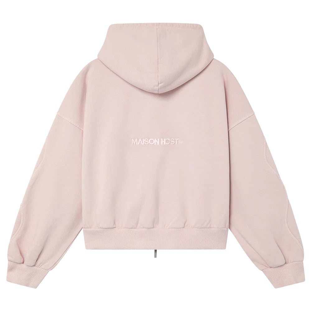 SUDADERA CON CAPUCHA CON CREMALLERA ERODE WAVE ROSA