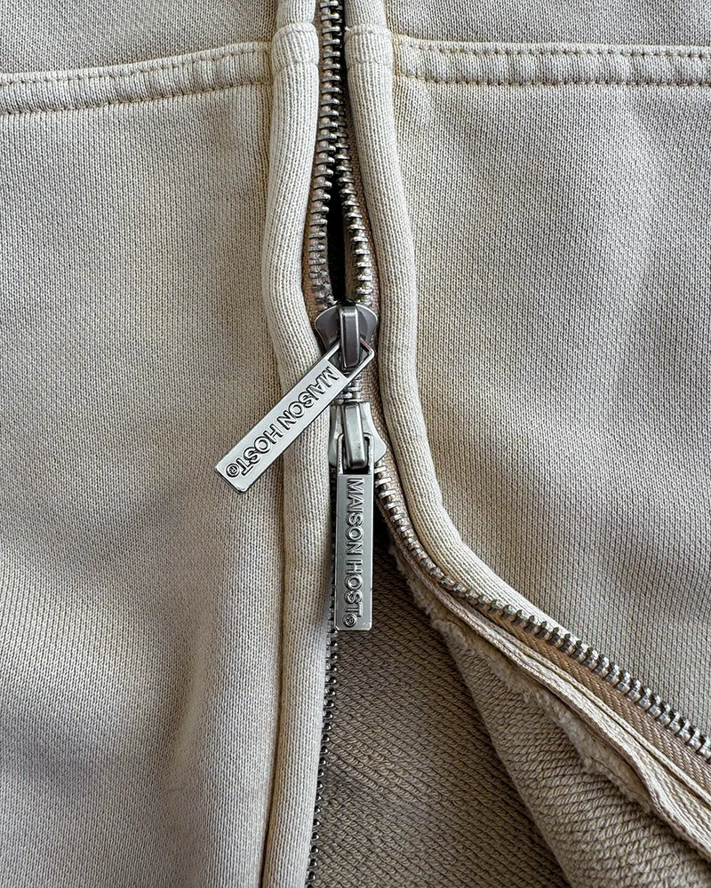 ERODE WAVE ZIPPED HOODIE SAND