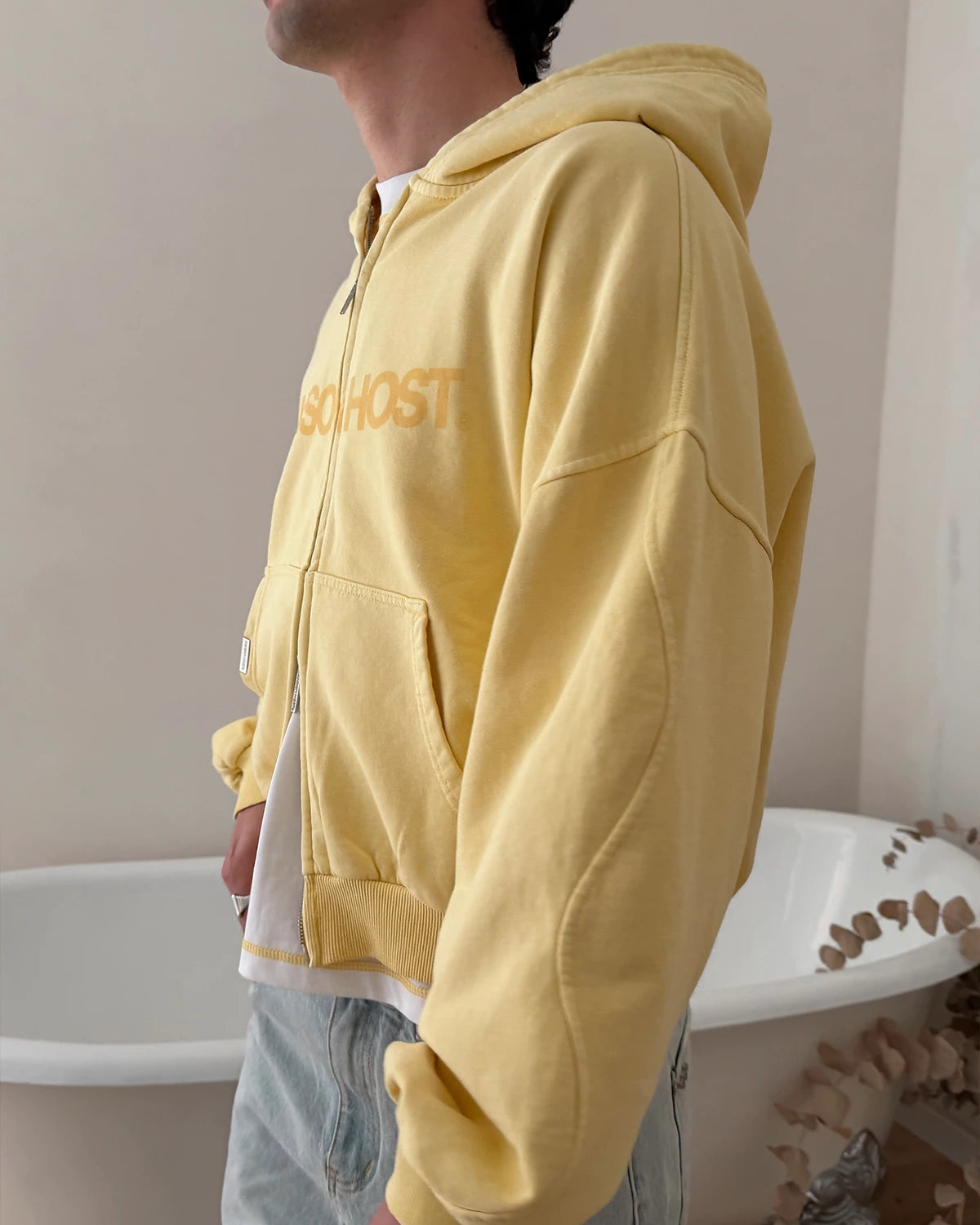 ERODE WAVE ZIPPED HOODIE YELLOW