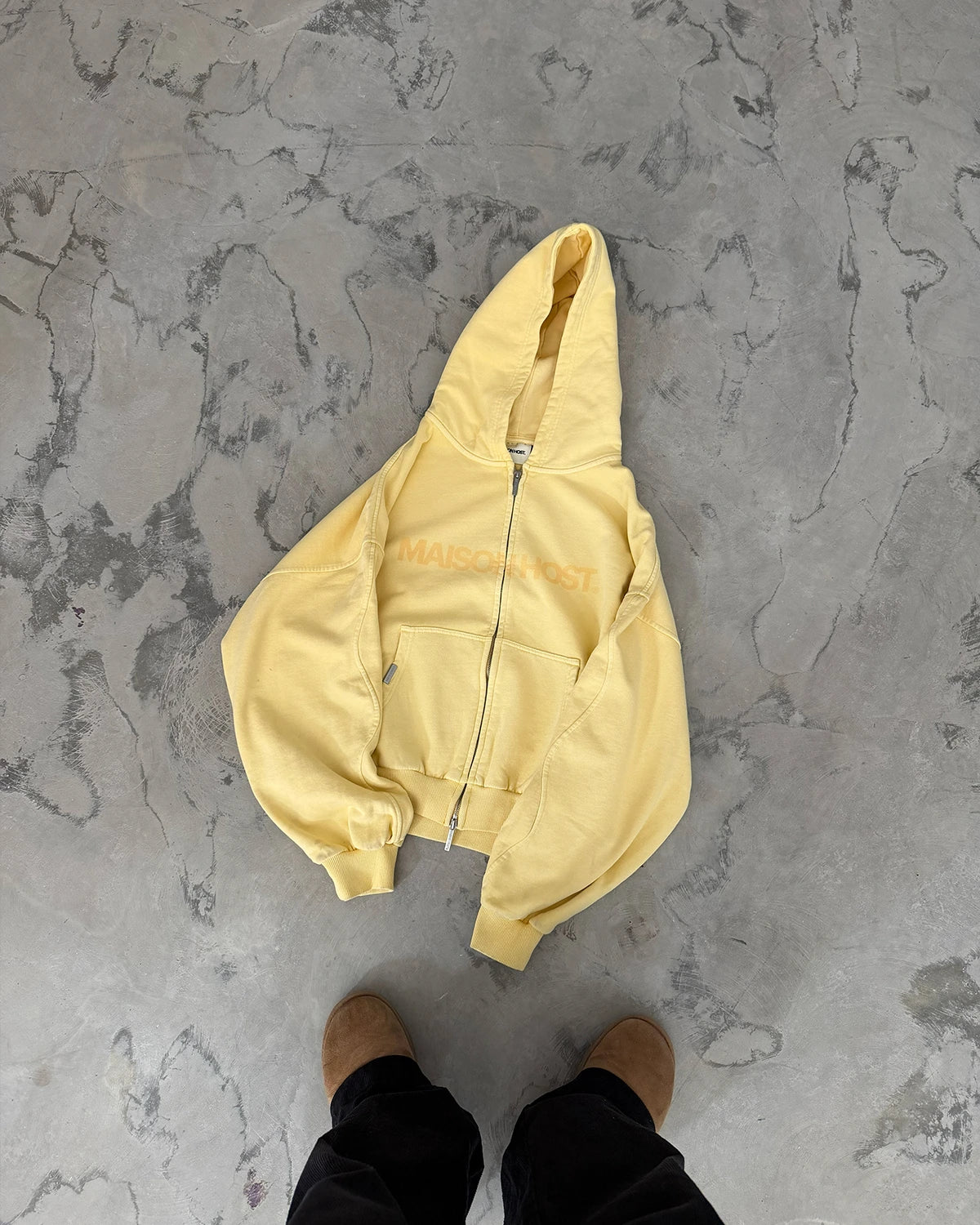 ERODE WAVE ZIPPED HOODIE YELLOW